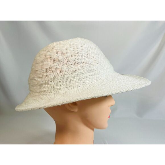 Shihreen White Woven Sun Hat Packable EUC Hiking Outdoors Wide Brim Vacation - Picture 3 of 8